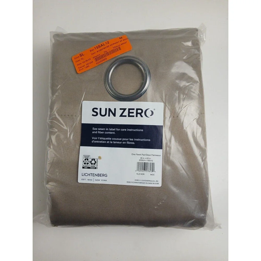 NEW Sun Zero Blackout 80 x 63 Grommet single curtain panel 'Mocha'' #CT21